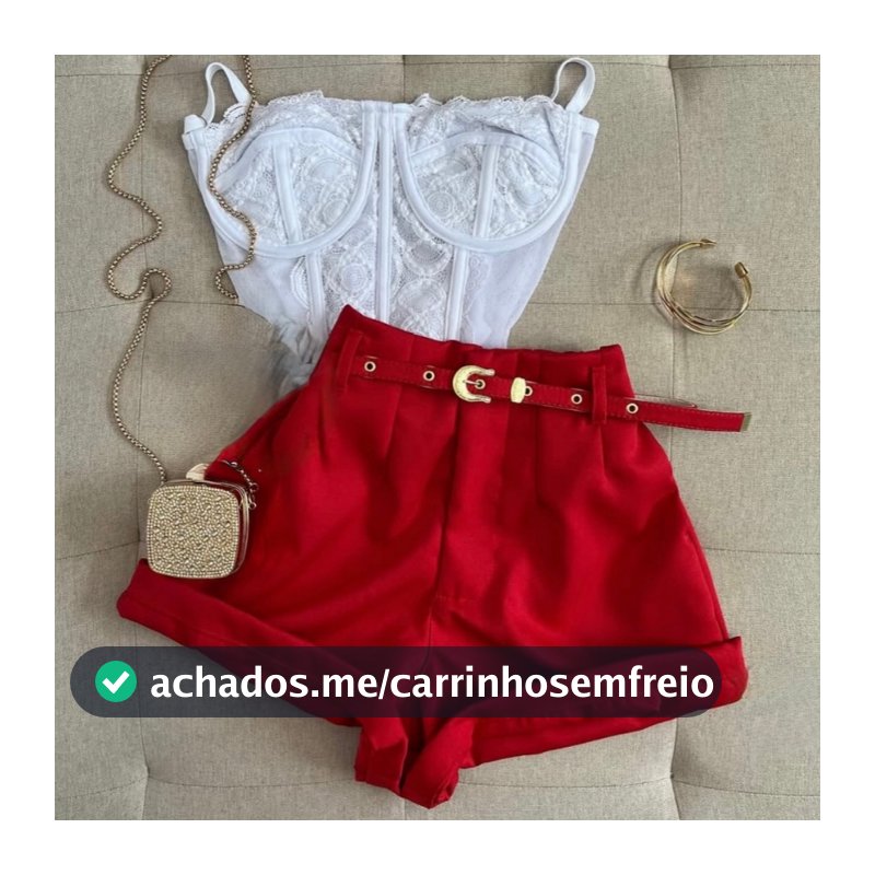 Conjunto Verão Final de Ano Cropped Corselet e Short Alfaiataria