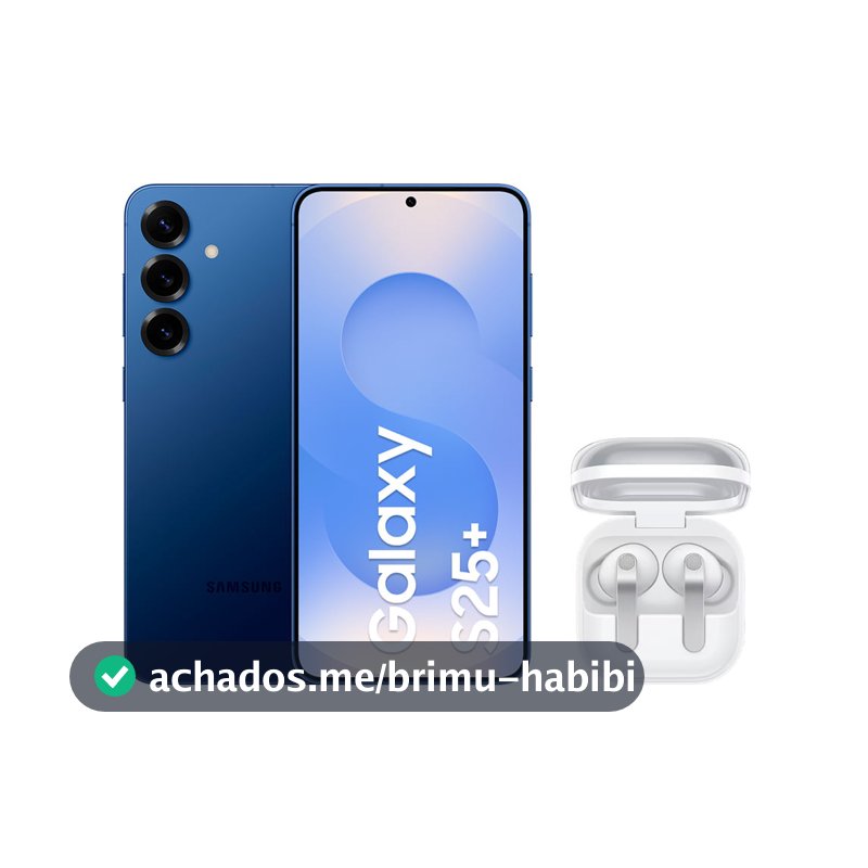 Celular Samsung S25+ (512GB) - Azul Marinho + Buds4 Pro - Branco
