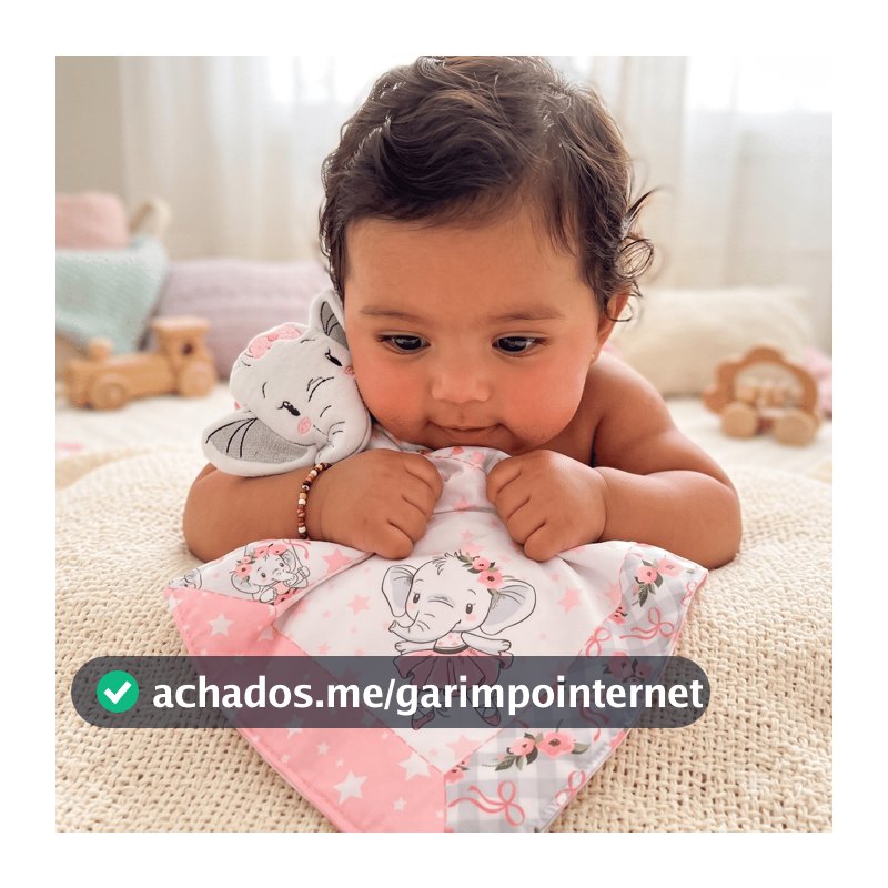 Naninha para Bebe Com Prendedor De Chupeta Plush Bordada Menina
