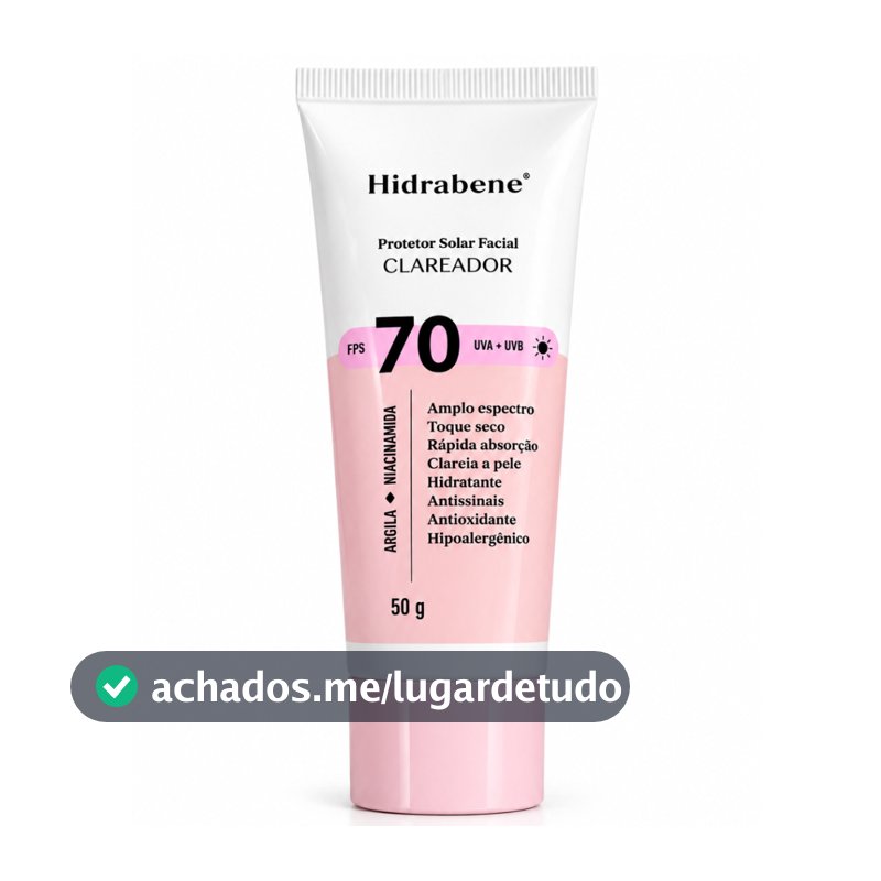 Protetor Solar Facial Hidrabene FPS 70 Toque Seco - 50g