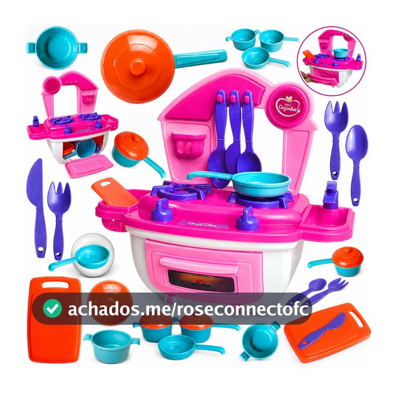 Kit Cozinha Infantil de Brinquedo 10 pçs Faz de Conta Fogão Panelinhas Acessórios