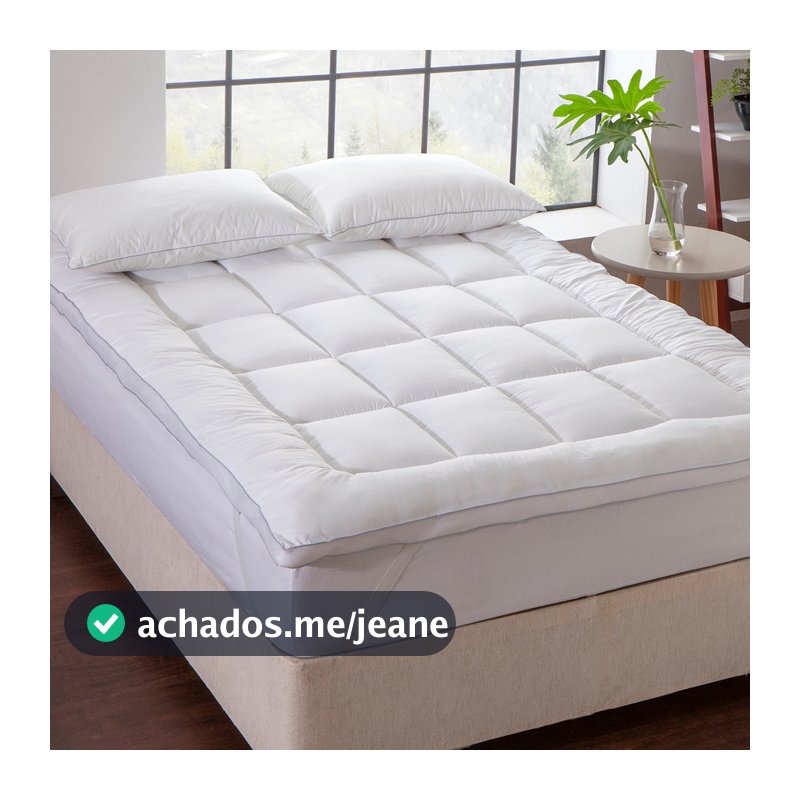 Pillow Top King Jolitex Protetor de Colchão Fibra Siliconada Antialérgico Macio Fofinho com Elástico Branco