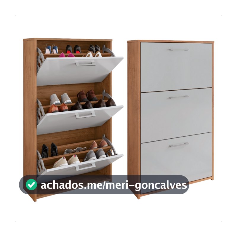 Sapateira com Portas Basculantes Vertical Armário para Quarto Sapato Sala Tênis Hall Entrada