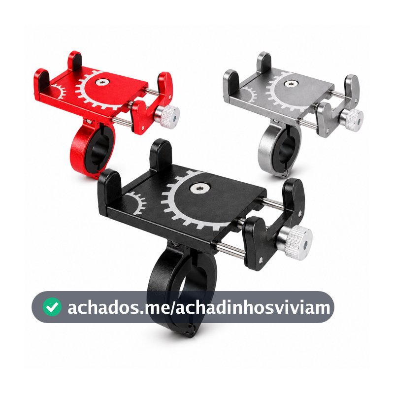 Suporte de Celular para Bicicleta Moto Alumínio Ajustável 360° 4,7 a 7 Polegadas