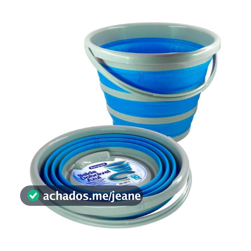 Balde Dobrável 10L Silicone com Três Alturas Ajustáveis para Mais Versatilidade