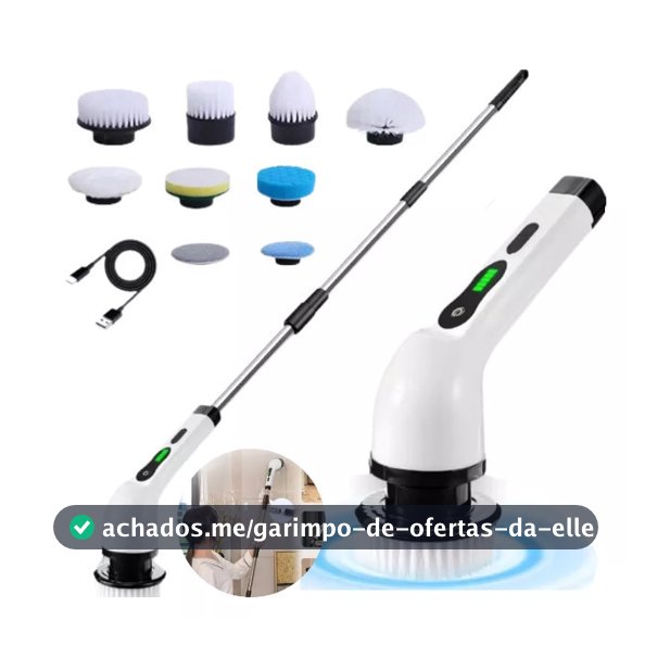 Esfregador Giratório Elétrico Escova Limpeza Elétrica 360 Graus 25W