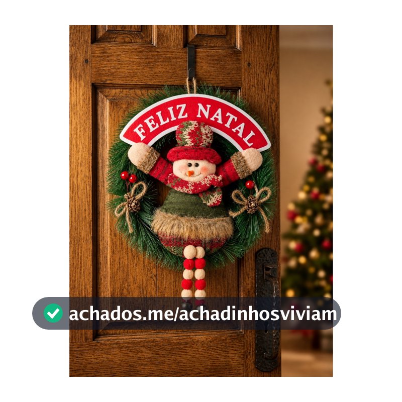 Guirlanda Feliz Natal para Decoração com Papai Noel