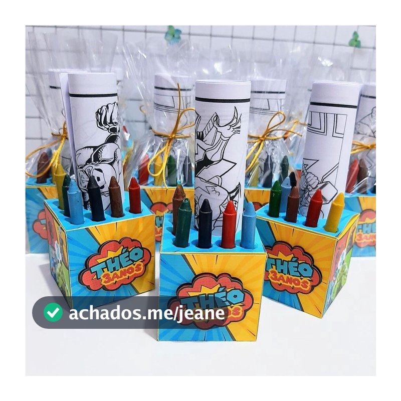 Kit Colorir Personalizado c/ giz de cera - PERSONALIZADO QUALQUER TEMA