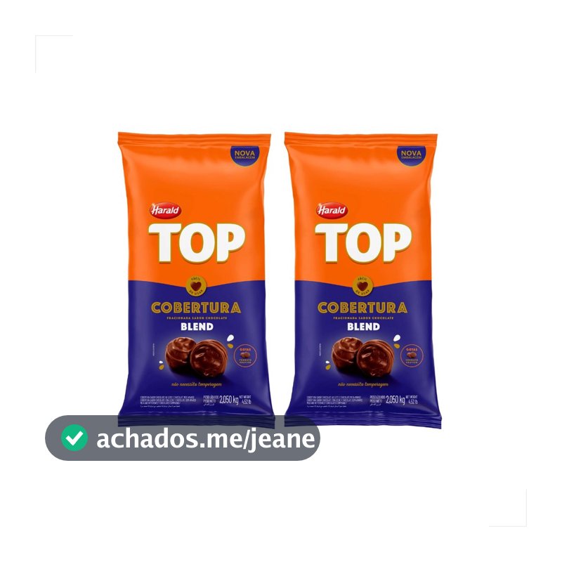 2 Chocolate fracionado Top Cobertura Blend 2,05kg Harald