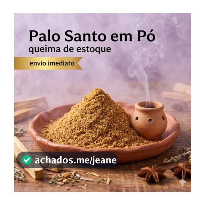 Palo Santo peruano em Pó incenso natural uso para limpeza energética 10 gr meditação, ioga ou ritual