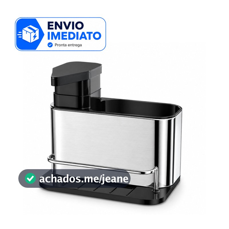 Porta Detergente Aço Inox Organizador De Pia Com Porta Esponja Para Cozinha