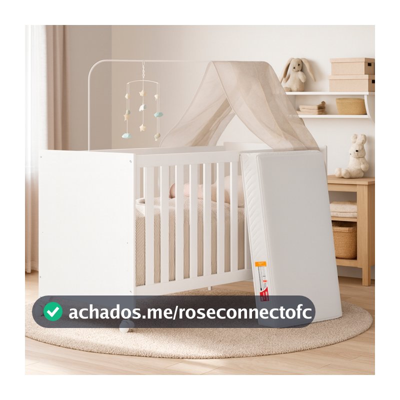Berço Americano 3 em 1 Com Colchão Incluso Portátil Regulável Multiuso MDF Certificado Rodizio