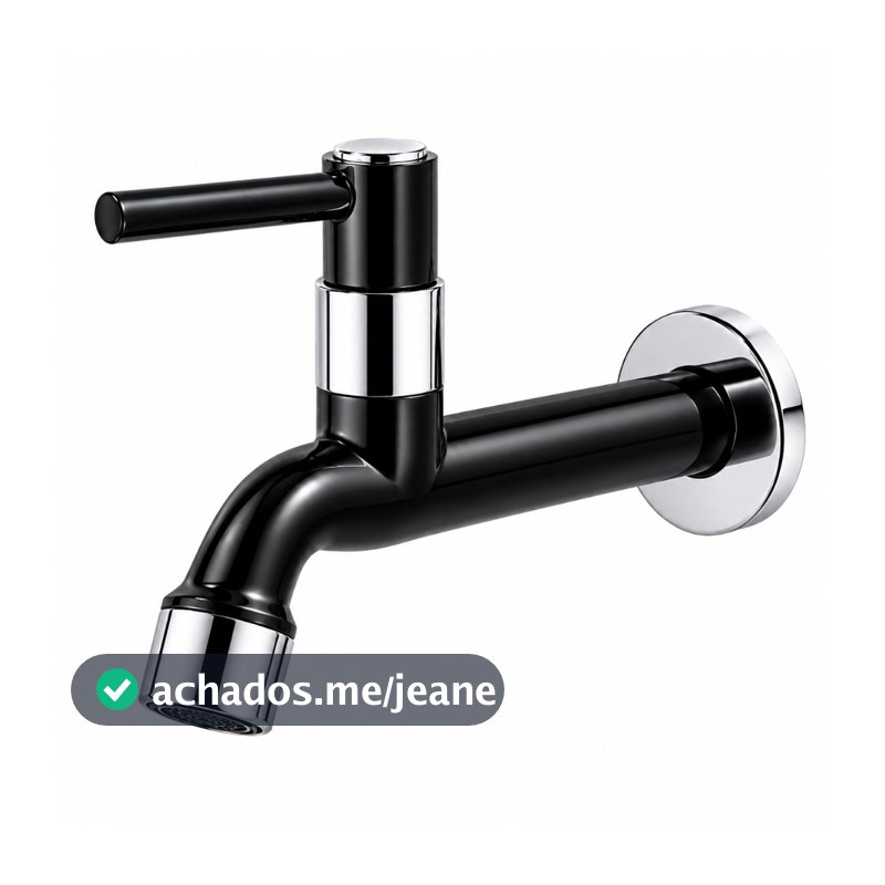 Torneira para Cozinha Tanque Área de Serviço Longa 1/4 de Volta com Arejador Preto