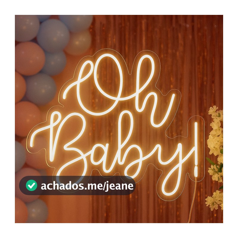 Luminária Led neon - Oh Baby 50x40cm