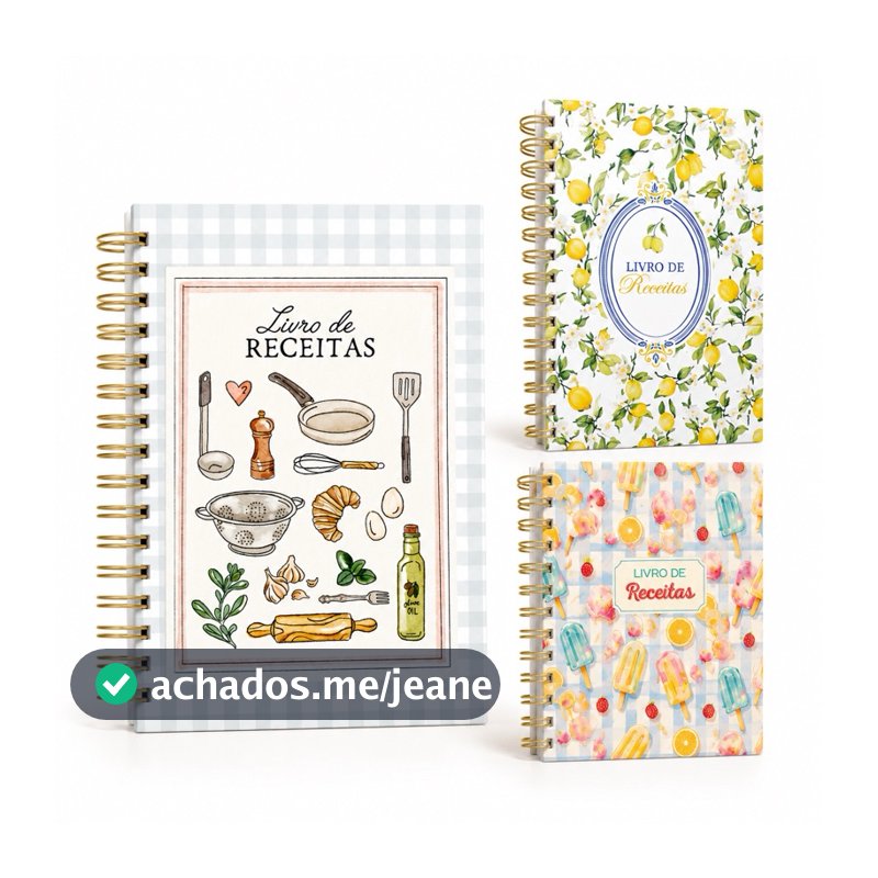 Livro de Receitas Inteligente Personalizado com Nome Capa Dura 100 Folhas Caderno Receita