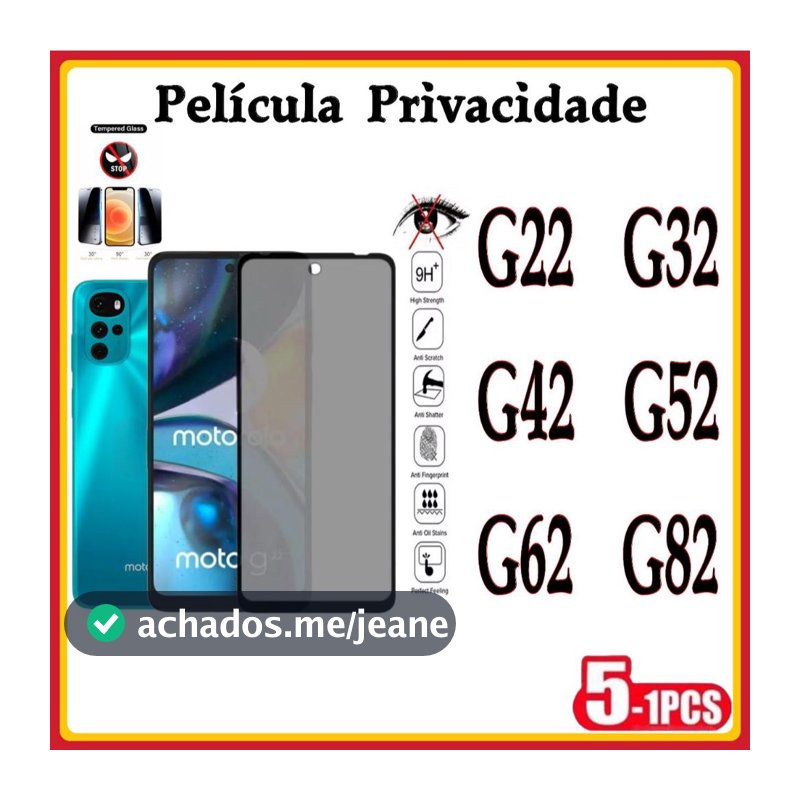 Película Privacidade 3D Anti Spy MOTO G22 G32 G42 G52 G62 G82