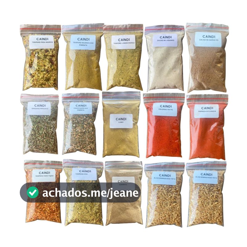 Até 45 Temperos Caindi Condimentos Especiarias Rende Muito Embalagem Vedada