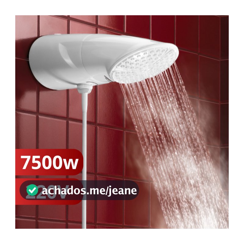 Chuveiro Ducha Top Jet Multitemperaturas 220v 7500w Branco Haste Prolongadora Lorenzetti