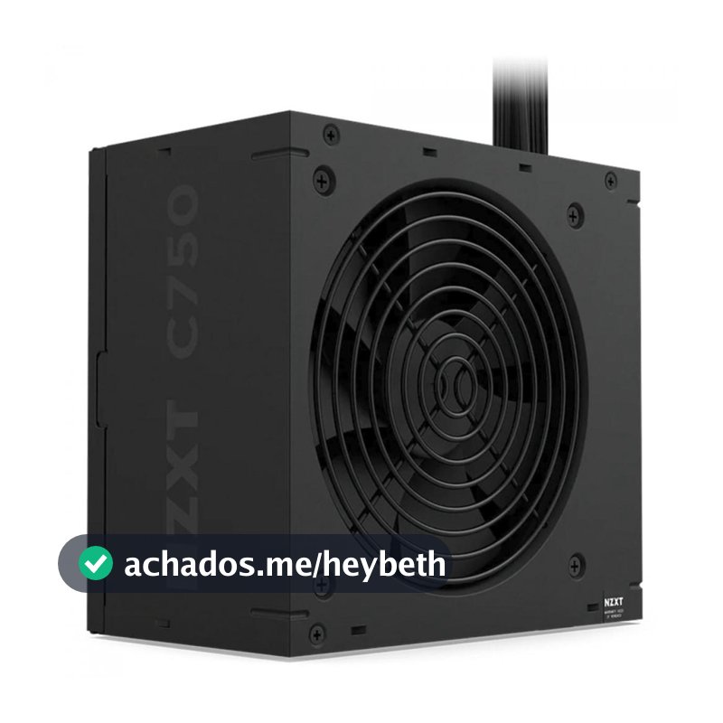 Fonte NZXT C750 Bronze, 750W, 80 Plus Bronze, PFC Ativo, ATX 3.1, Preto, PA-7B3BB-US