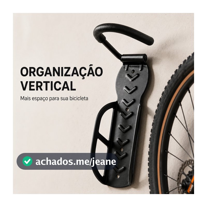 Suporte de Parede para Bicicleta com Gancho Emborrachado, Armazenamento Vertical