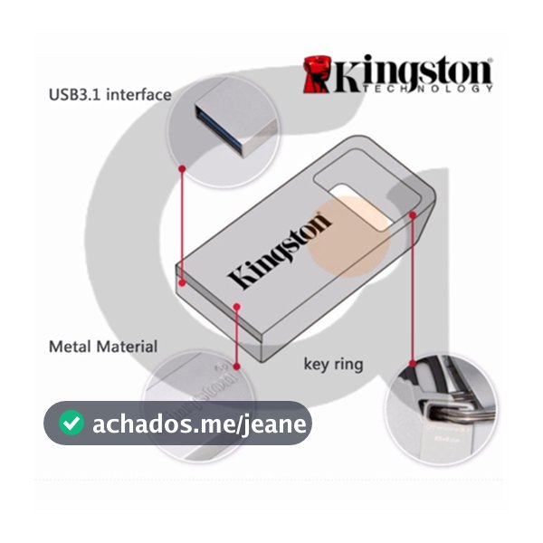 Unidade Flash De Alta Velocidade Kingston USB 3.1 De Metal 1GB 2GB 4GB 8GB 16GB 32GB 64GB 128GB 2TB Pen Drive Stick