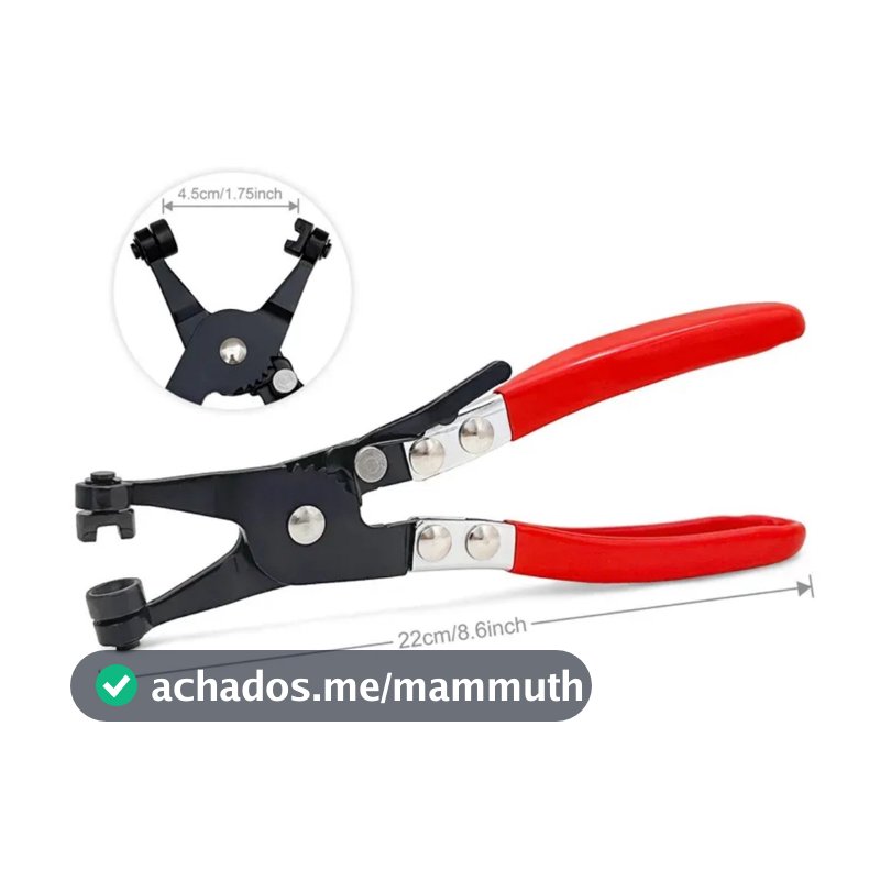 Alicate Extrator CURVO Abraçadeira Elástica Angulado de 9"