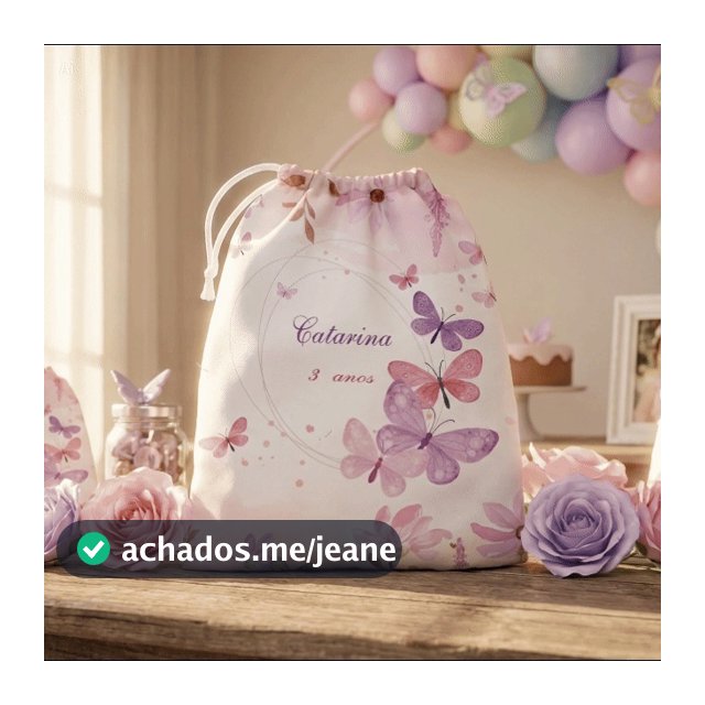 10 sacolinhas personalizada tecido BOBOLETAS LILAS ROSA lembrancinhas festa de aniversario 30cmx20cm