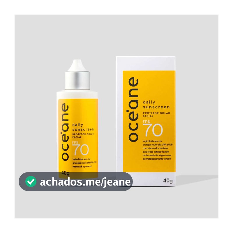 Protetor Solar Facial Fps 70 - Daily Sunscreen 40g