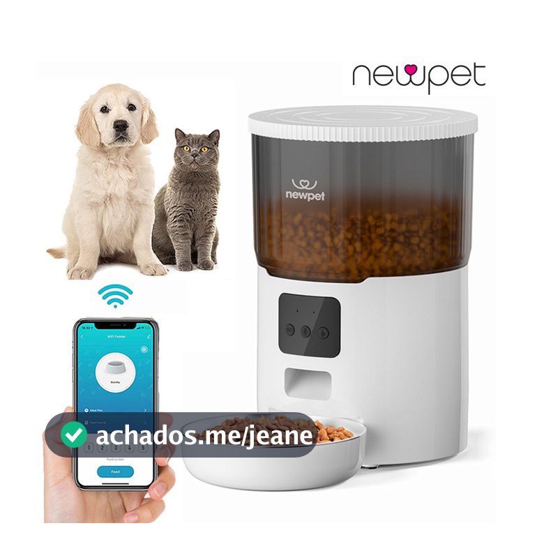 Alimentador Pet Tigela De Aço 4L Inteligente Automático Wi-Fi APP Dispensador de Comida para Gatos