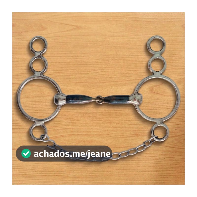 Freio Bridão Neco Levantador 4 Argolas Bocal Ferro Grosso Inox Oferta Relâmpago