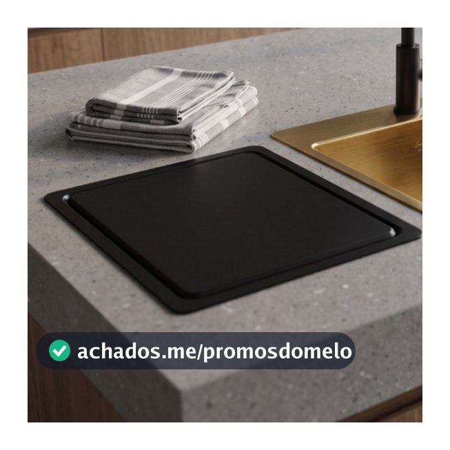 Lixeira Pia Embutir Cozinha 5L Quadrada Aço Inox Preta Basculante Organiza Luxo
