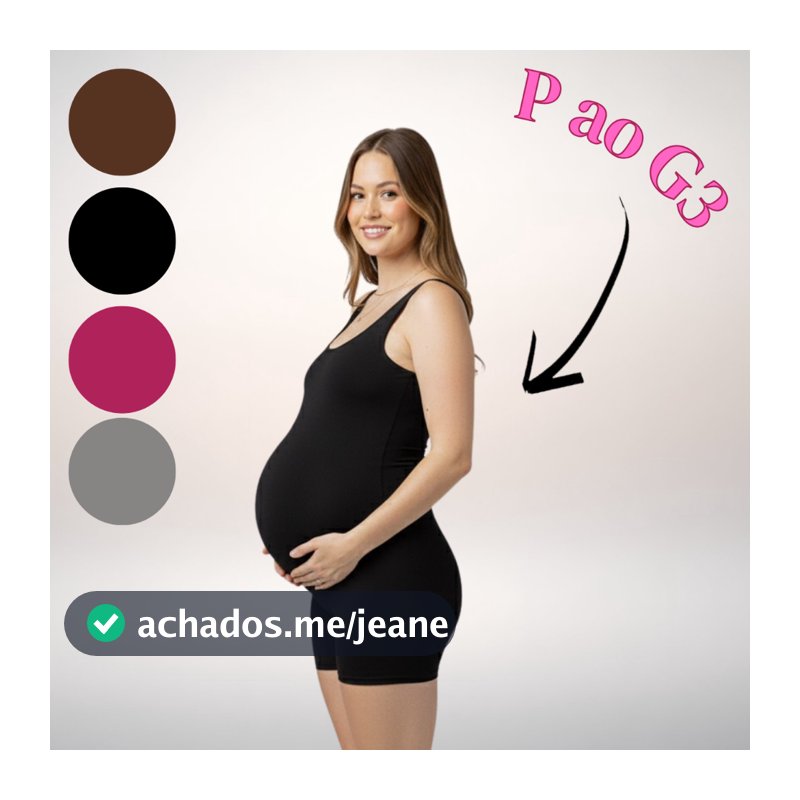 Macaquinho Feminino Gestante Confortável Suplex Casual Gravidas Pós Parto Slim Alta Compressão
