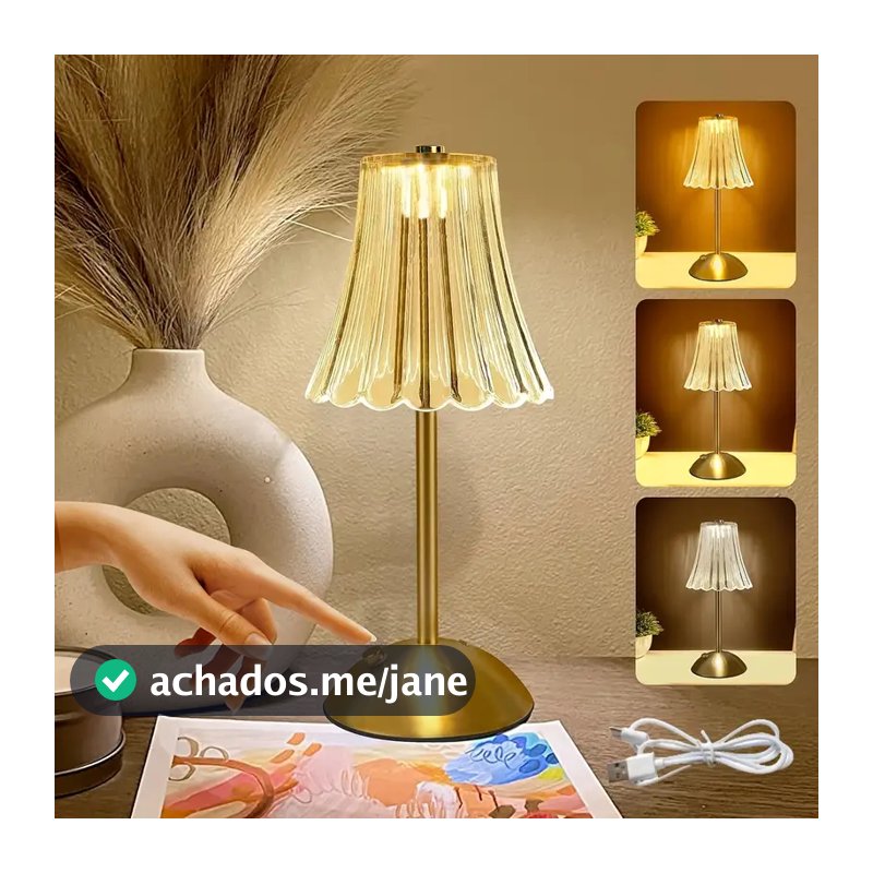Lâmpada Abajur Mesa Com Barra Led Sensor Toque De Luz Quarto Sem Fio 3 Cores