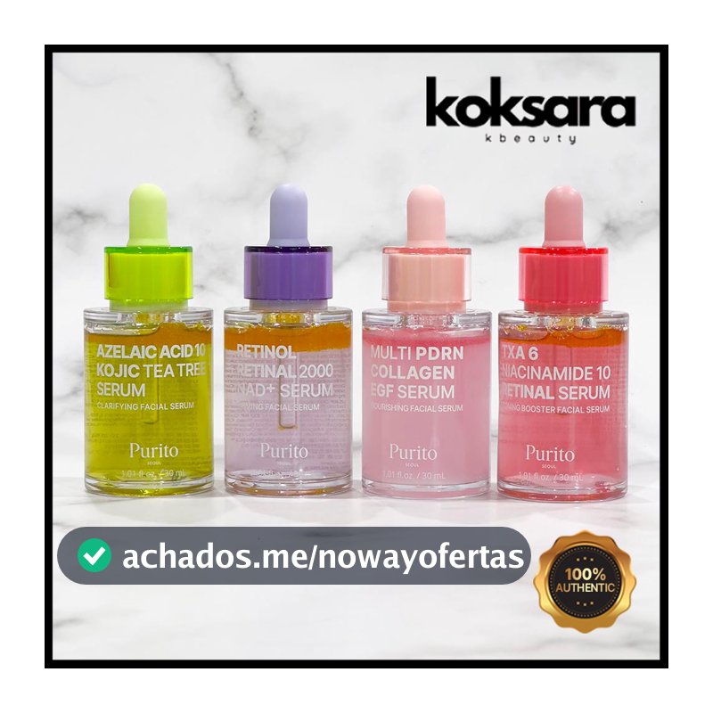 Purito Niacinamida 10 Retinal/Soro Tea Tree/Retinol 2000 NAD +/Colágeno Multi PDRN EGF 30ml