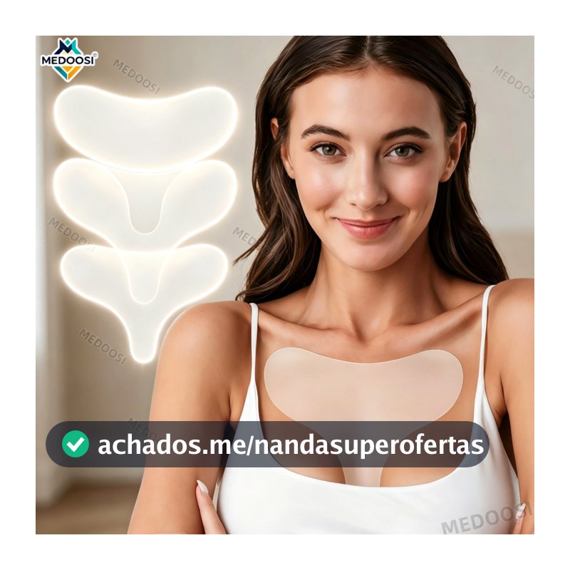 Adesivo Anti Rugas Colo /Peito Reutilizável Silicone /Hidratação Autocolante Profunda Noturna,Estimula Colágeno Natural