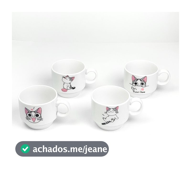 Jogo De Xícaras Café Chá Com Suporte Kit 4 Canecas 160ml