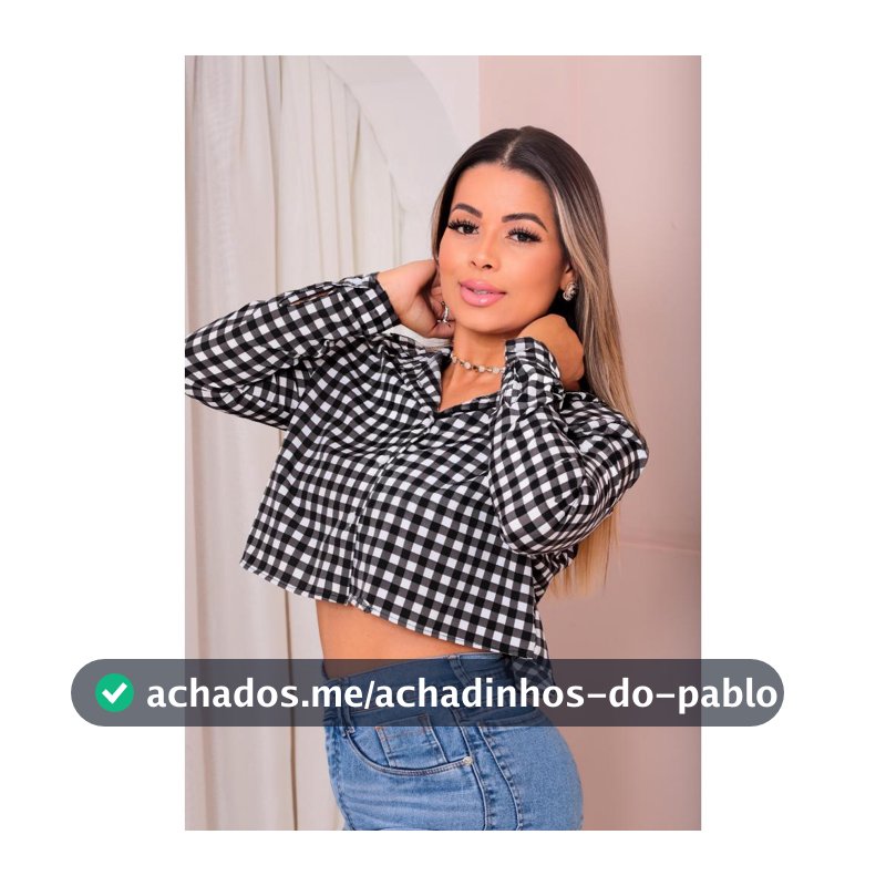 Camisa Cropped Feminina Xadrez em Crepinho Manga Longa - Leve e Estilosa