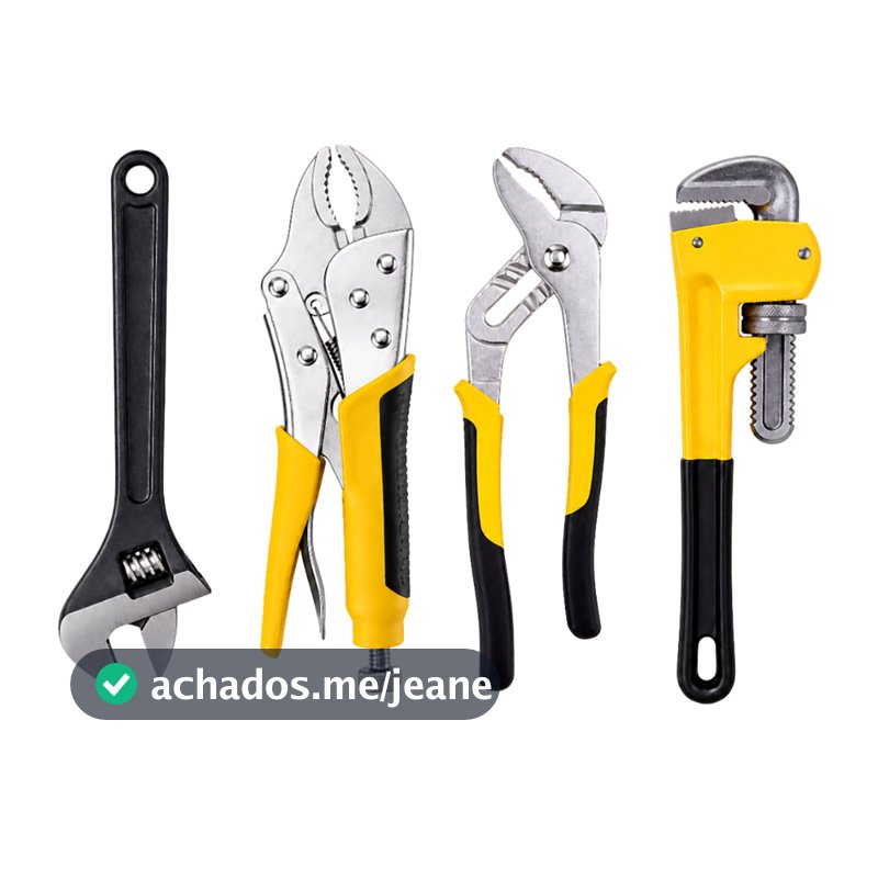 Kit Alicates Conjunto Chave Inglesa + Alicate Bomba + Grifo + Alicate Pressão