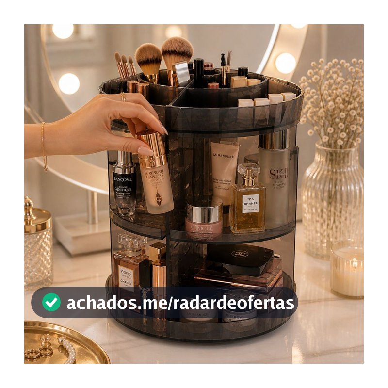 Organizador de maquiagem Acrílico  Giratório 360º Suporte Para Cosméticos