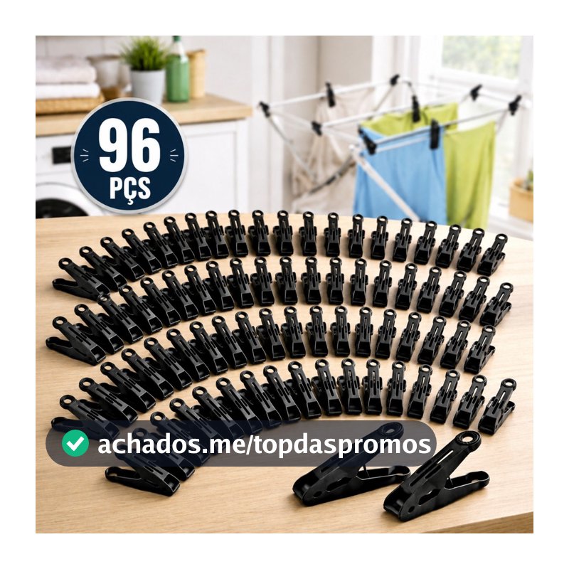 Kit 96 Prendedores Plástico Varal Roupa Pregador Reforçado