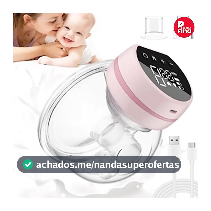 Extrator de leite materno, bomba elétrica portátil recarregável para amamentação