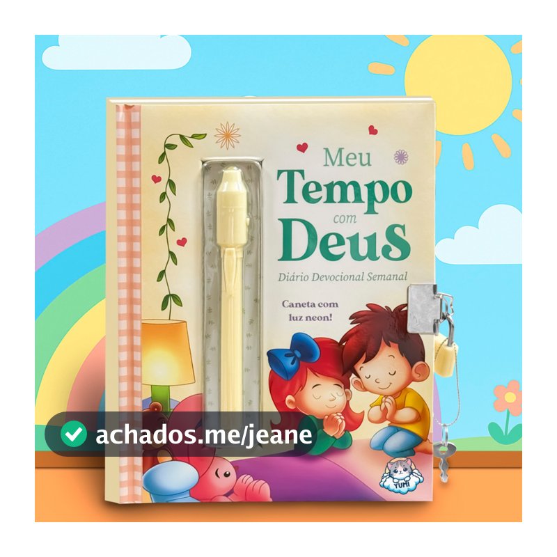 Livro Infantil Devocional Tempo com Deus - Diário Infantil Devocional + Caneta Mágica