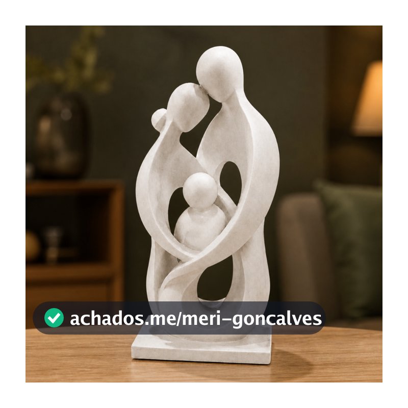 Escultura Família Decoração Elegante Enfeite Casa Amor Eterno União e Proteção Peça Decorativa Impressão 3D Presente