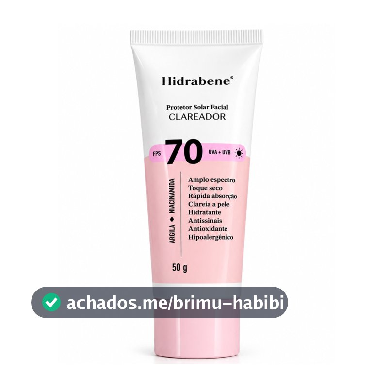 Hidrabene Protetor Solar Clareador Facial 70 FPS