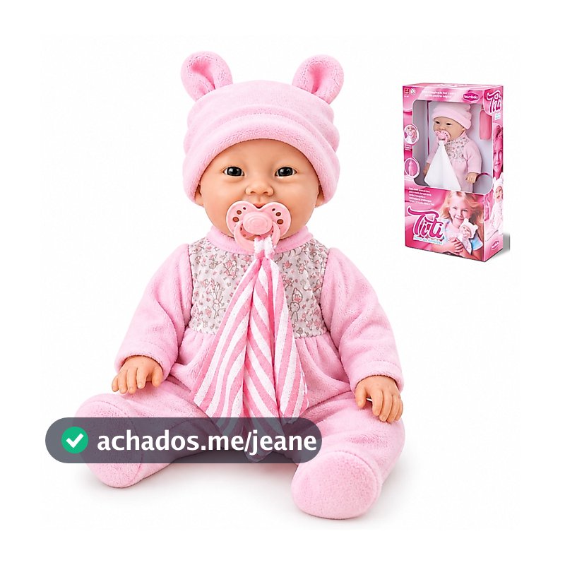 Boneca Titi Hora Da Naninha infantil Com Mamadeira e Chupeta - Bambola