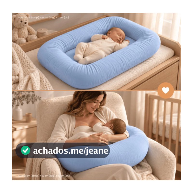 Kit Ninho Casulinho Sensorial PREMIUM + Almofada Amamentação Bebê Macio 400 fios + Cores