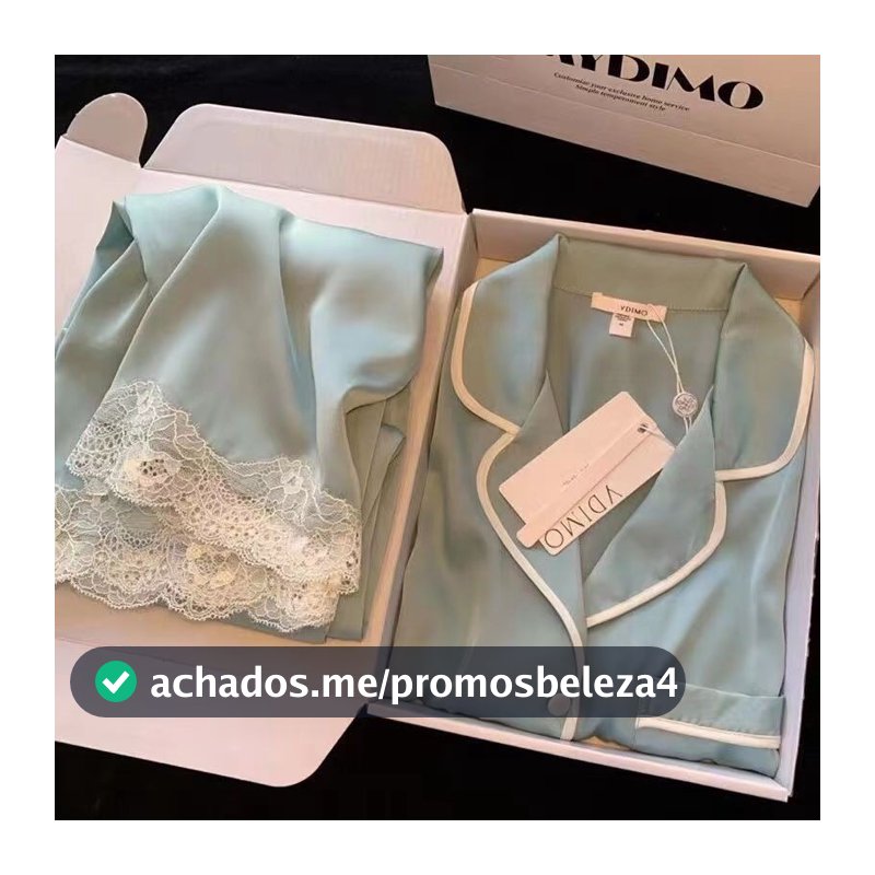 Pijamas de Seda Gelada para Mulheres com Mangas de Compressão Conjunto de Seda Fino e Confortável para Uso Diurno