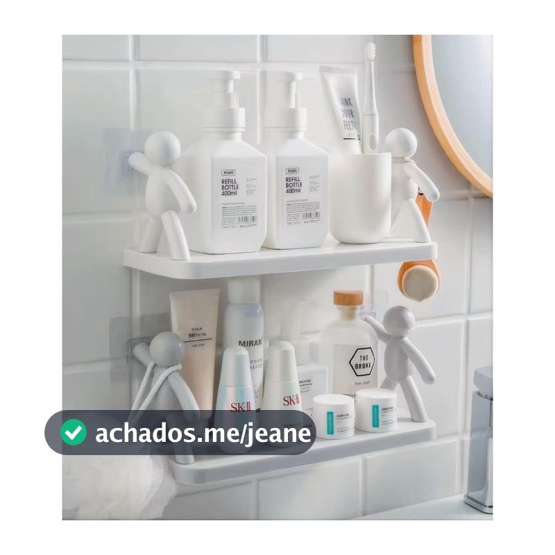 Prateleira Adesiva Multiuso – Organizador de Cozinha e Banheiro Criativo Bonequinho