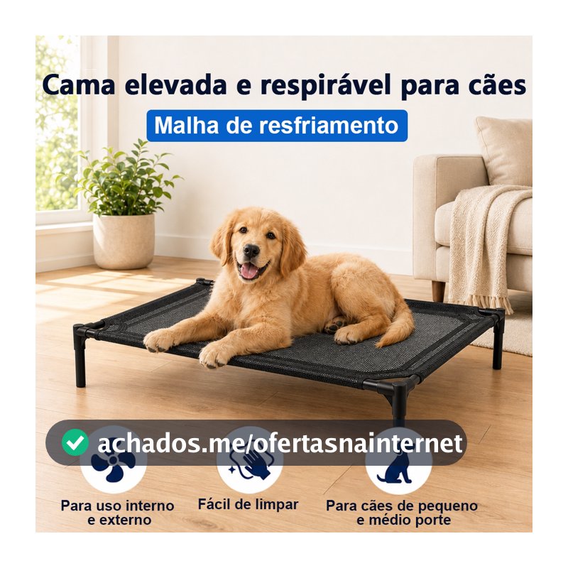 Cama Elevada Pet Tipo Zee Dog Caminha Suspensa P M G Aco Cachorro Gatos Resistente Anti Mofo Grande