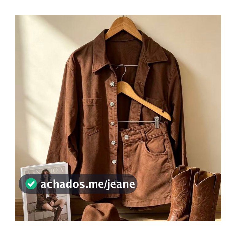 Conjunto Jeans feminina Jaqueta over size com short saia  Moda Street Tecido Algodão Premium